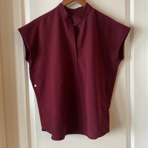 FIGS Rafaela Burgundy Scrub Top